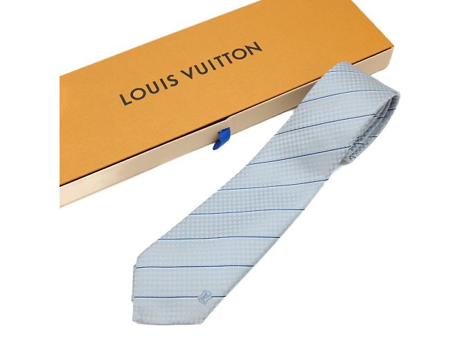 Corbata de seda gris Louis Vuitton Castaño