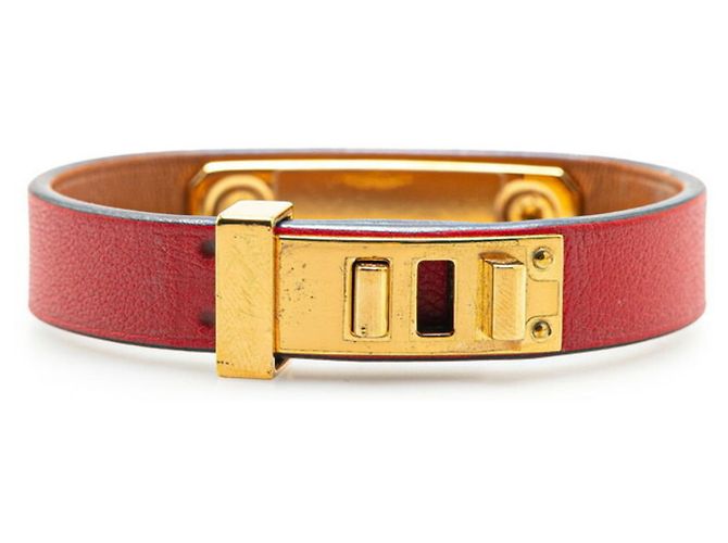Hermès Pulseira charm T2 Hermes Asdukur Vermelho Dourado