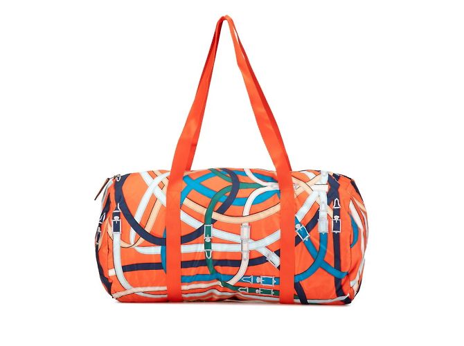 Duffle Hermès Bolso Boston Cavalcadour 44 de seda de aire Hermes Multicolor Naranja