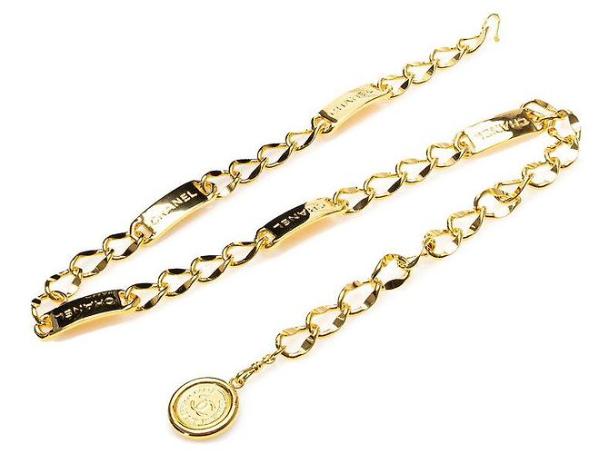 Cinto de corrente medallion Coco Mark Cambon da Chanel Dourado Metálico