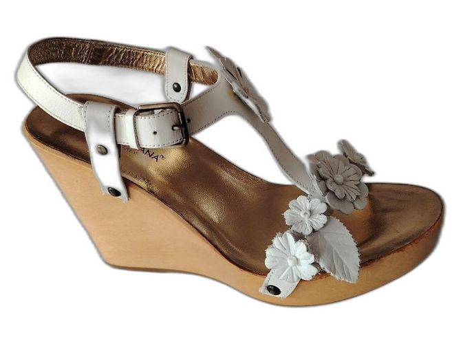 DOLCE & GABBANA COMPENSÉ EN CUIR. Blanc