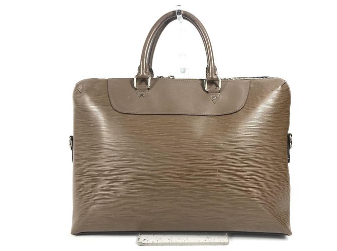 Sac Porte Document Jour Epi Louis Vuitton Marron Taupe