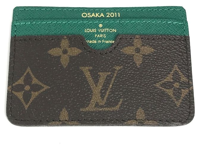 Tarjetero Monogram Louis Vuitton Castaño Verde