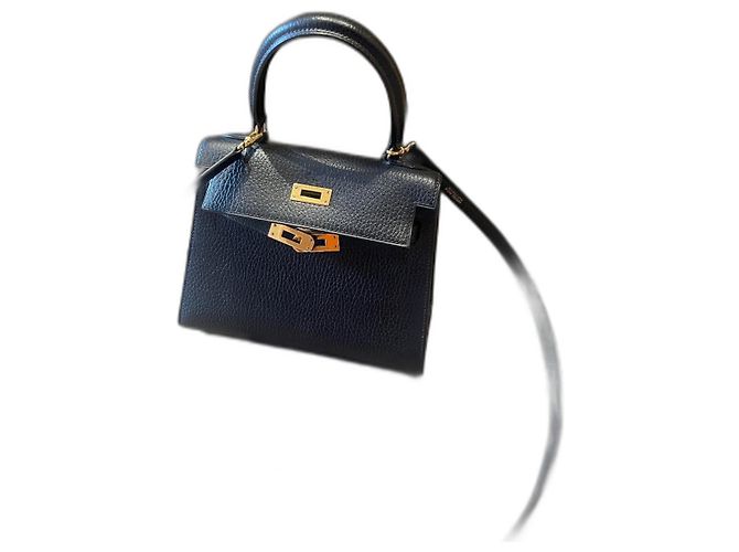 Hermès Mini Kelly 20 em couro preto