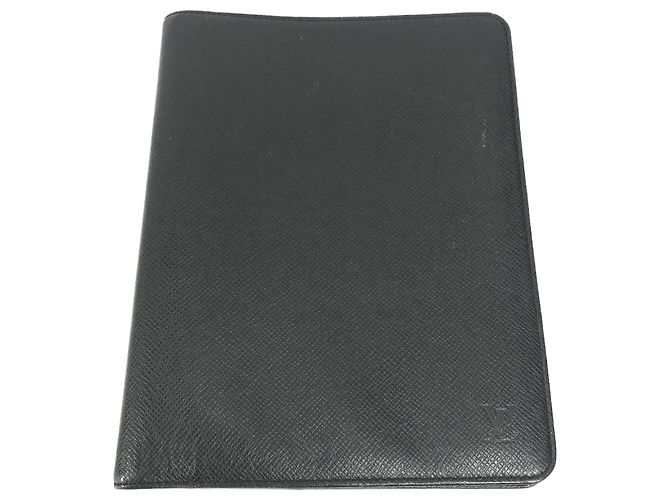 Louis Vuitton Taiga Agenda Bureau Notebook Cover Black Grey