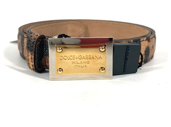 Dolce & Gabbana Leopard Print Belt Brown Black