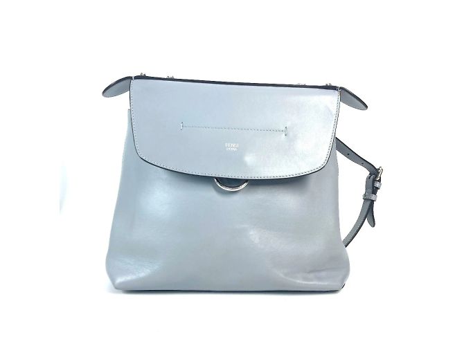 Fendi 8BZ042 Blue Leather Backpack