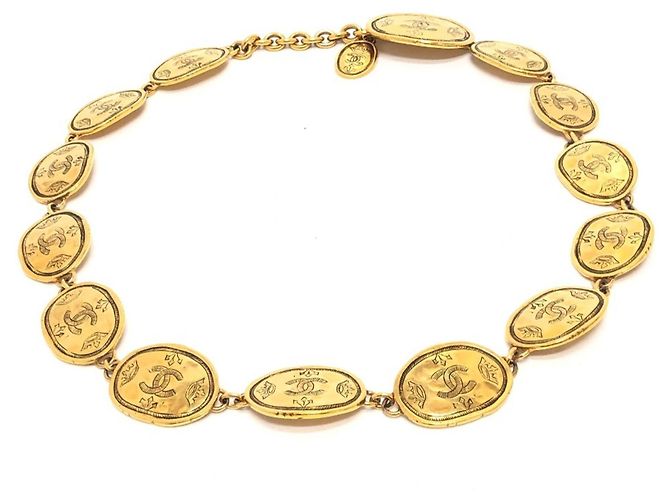 Cinturón de cadena medalla Coco Mark 2.6 de Chanel Dorado