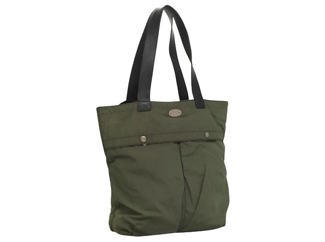 Céline Bolso Tote de Nylon Caqui Auth bs23721
