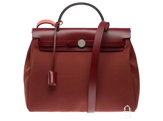 Hermès HERMES Herbag Leather Bag Red - 102617