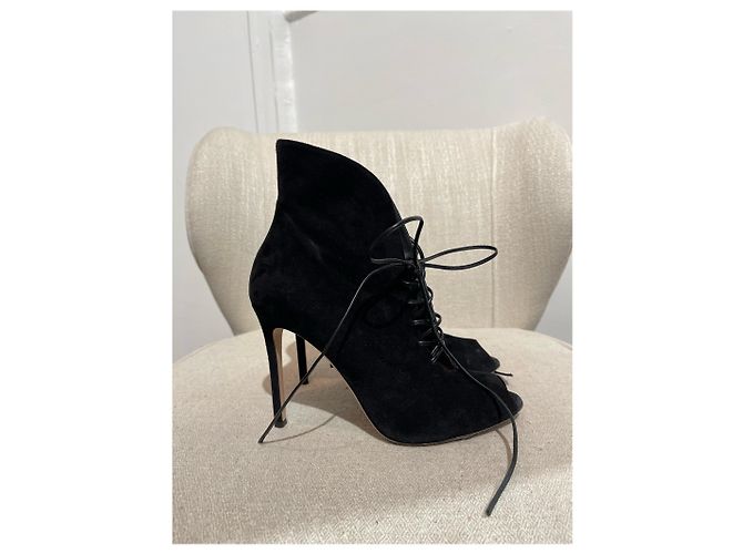 GIANVITO ROSSI Ankle boots T.EU 38.5 Suede Black