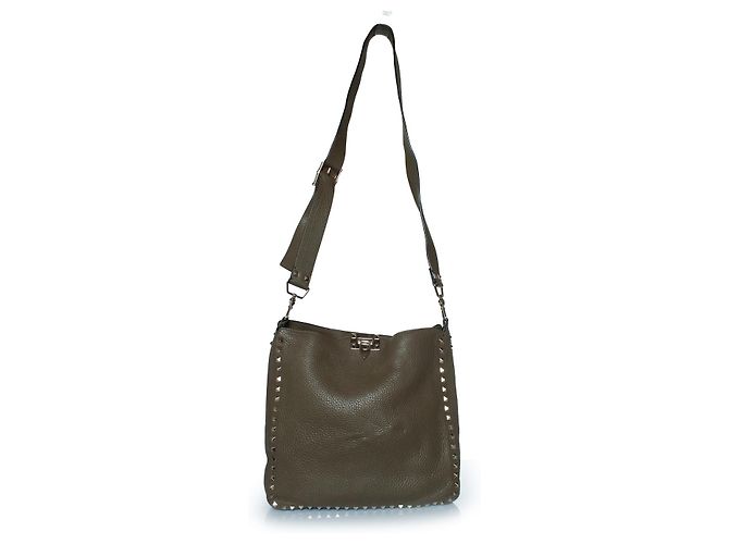 Borsa messenger hobo Rockstud di Valentino Garavani Verde