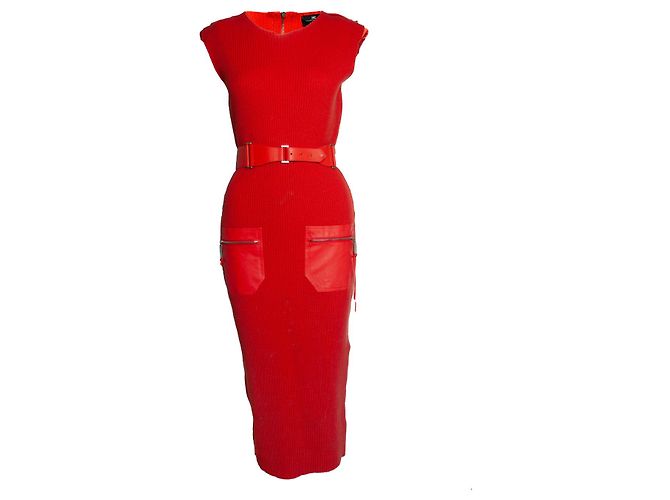 Elisabetta Franchi, Strickkleid in Orange Rot