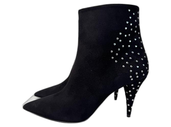 Saint Laurent Kiki Boots Black Size 37 Leather Deerskin  ref.2137871