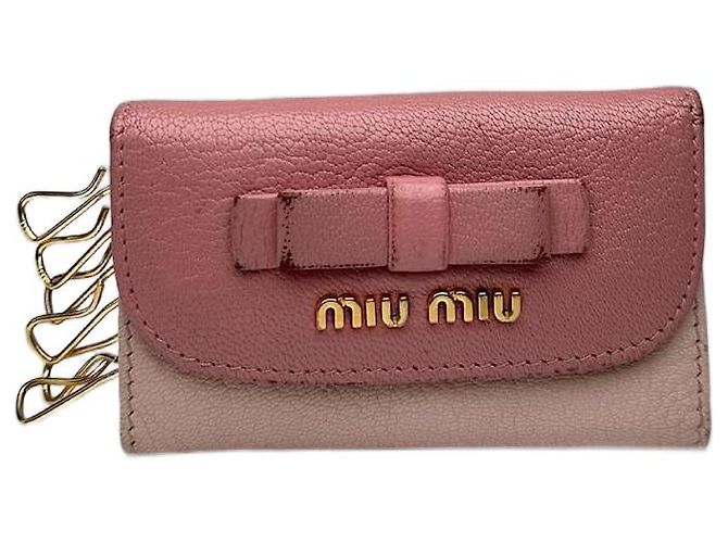 Vintage miu Miu Leather Key Holder Pink