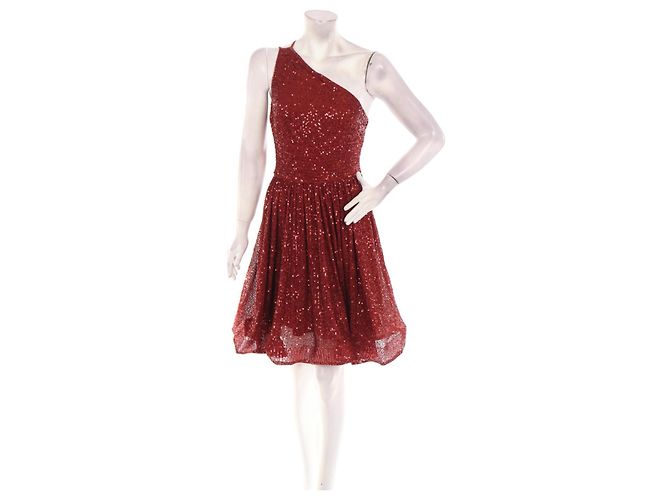 Autre Marque Rotes Kleid aus Polyester Bordeaux