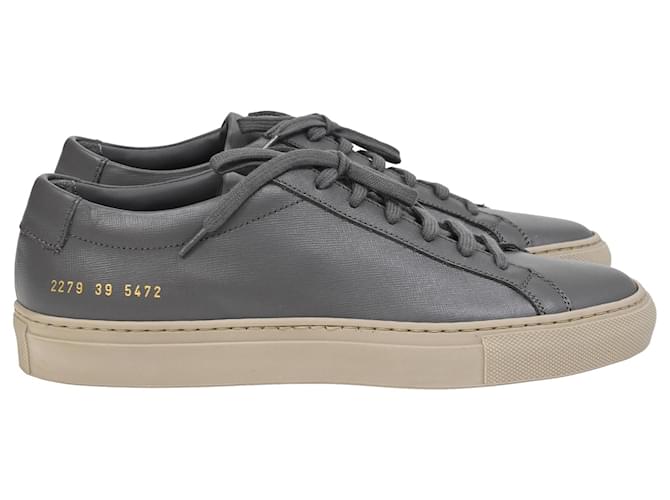 Autre Marque  Common Projects Achilles Sneakers in Grey Saffiano Leather  ref.2138177