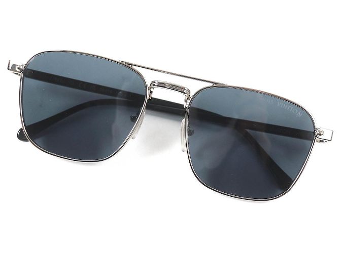 Occhiali da sole quadrati in metallo Louis Vuitton Argento Metallico