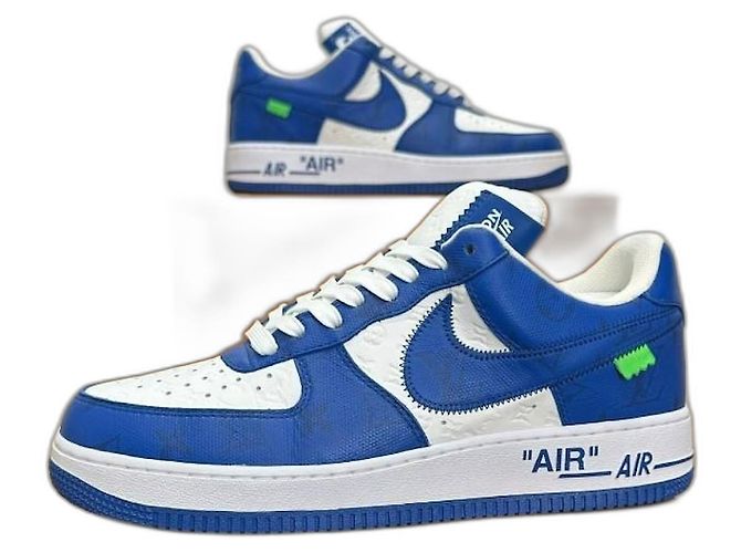 Louis Vuitton Nike Air Force 1 Low By Virgil Abloh White Royal Blue