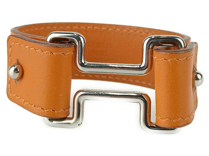 Hermès Armband aus orangefarbenem Swift-Leder 