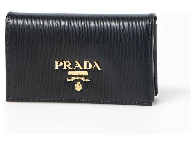 Prada Black Saffiano Leather Purse Gold Logo