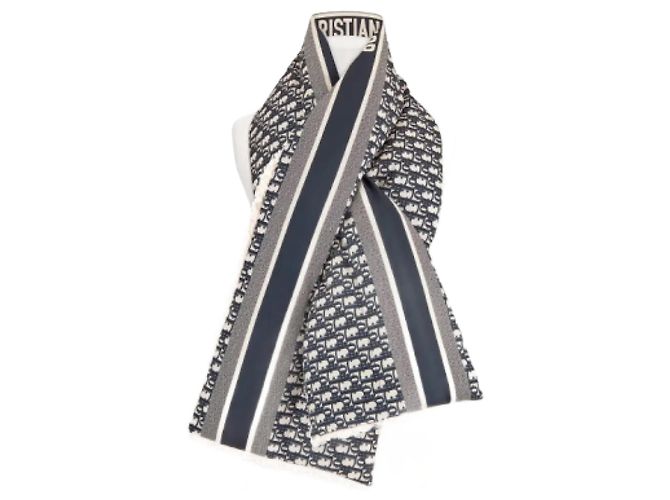 Dior schräger Schal Wärmer Marineblau