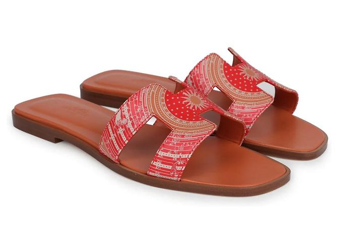 Hermès Oran Mules 38 Red