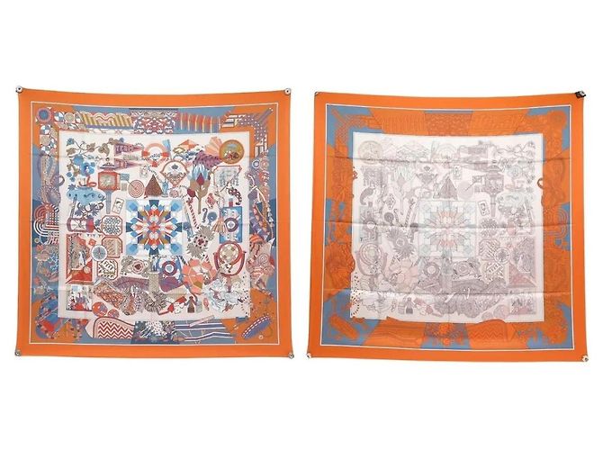 Lenço Hermès de seda 90 Laranja