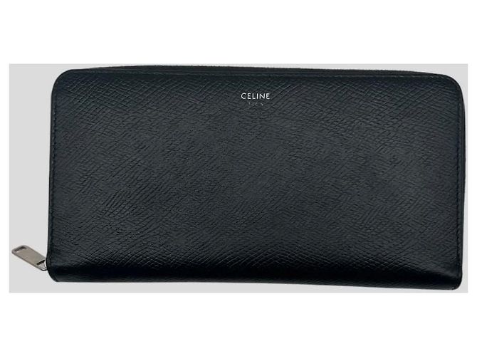 Cartera Céline de cuero negro granateado