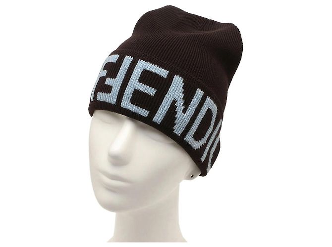 Fendi Beanie Brown Wool