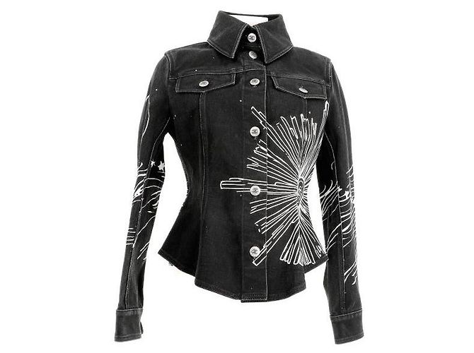 Chanel Denim-Anthrazitjacke Grau