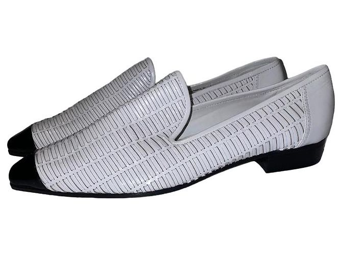 Chanel 40 Slipper Weiß Leder