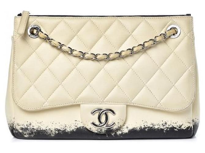 Chanel Vintage Jumbo Timeless Bag  Beige Leather  ref.2139677
