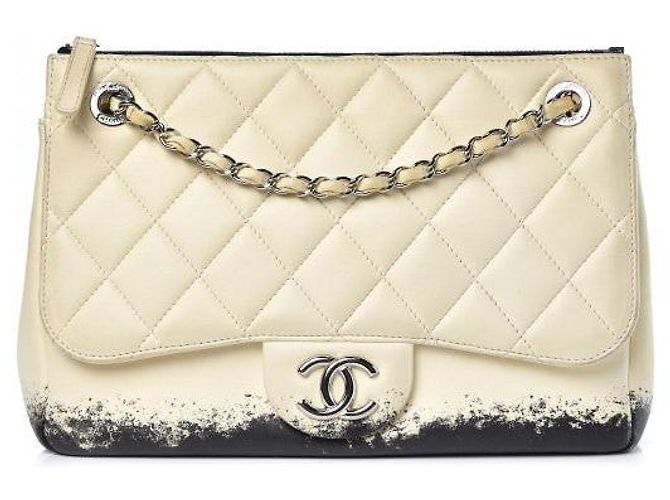 Classique Sac Chanel Vintage Jumbo Timeless Beige