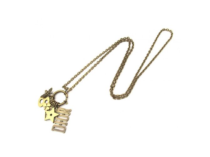 Dior Charm Halskette Gold Metall 70cm Golden