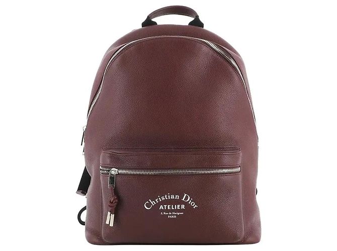 Sac à dos Dior Rider en cuir bordeaux
