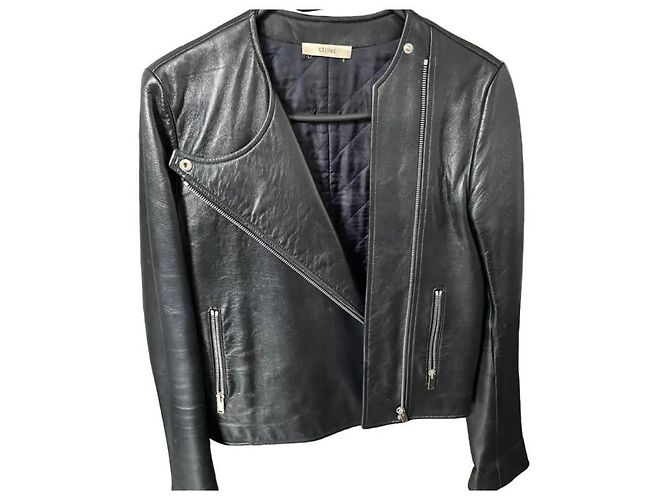 Céline Celine leather perfecto jacket Black