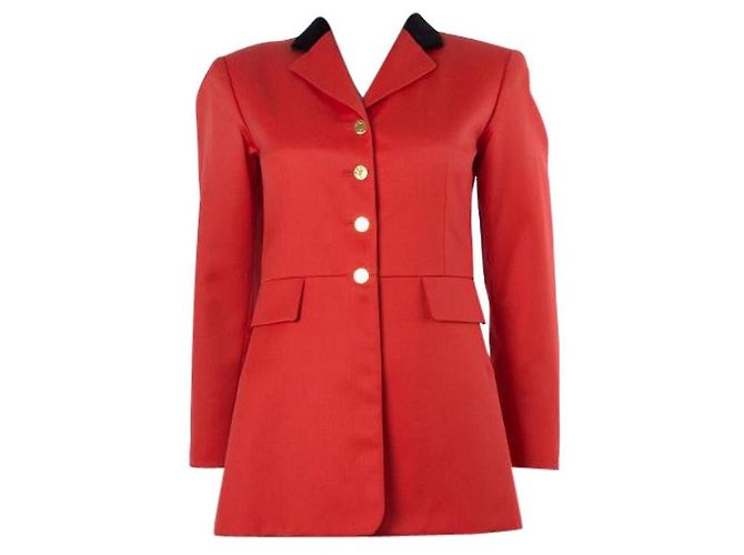 Hermès Red Wool Blazer Size 38