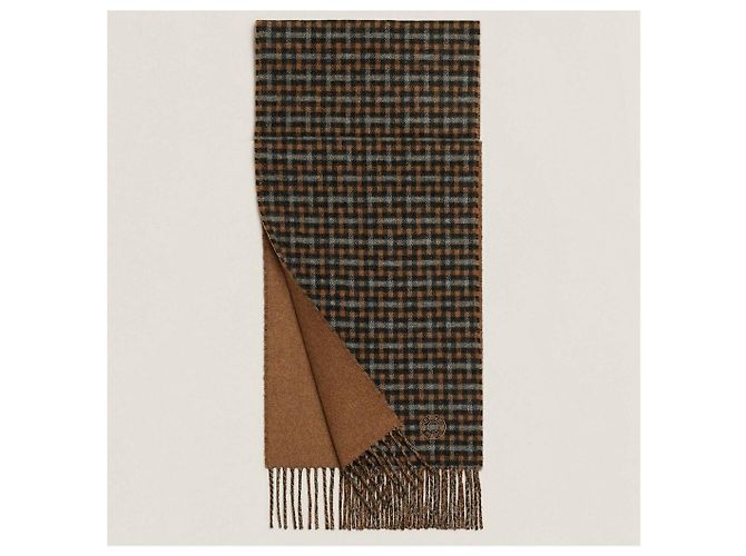 Sciarpa monogrammata Hermès Marrone 