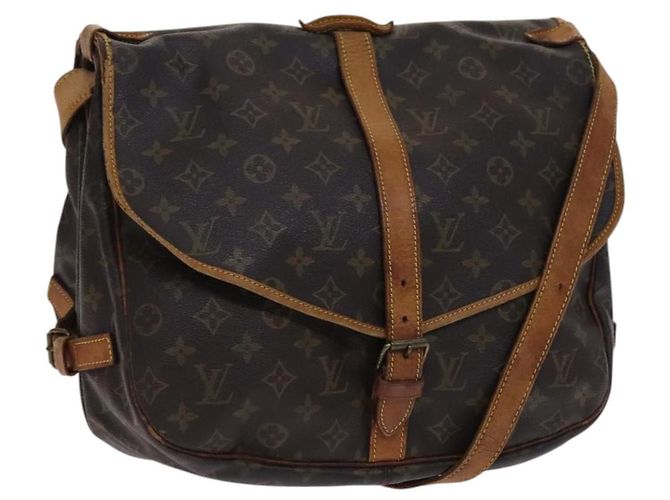 LOUIS VUITTON Bolsa de Ombro Monogram Saumur 35 M42254 LV Auth ep8253