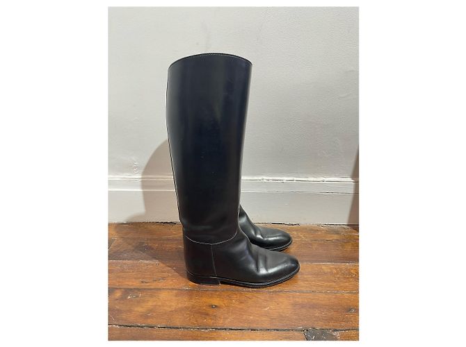 Hermès Botas HERMES T.EU 37.5 Couro Preto