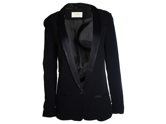 Ba&sh, blazer preto com reverso brilhante