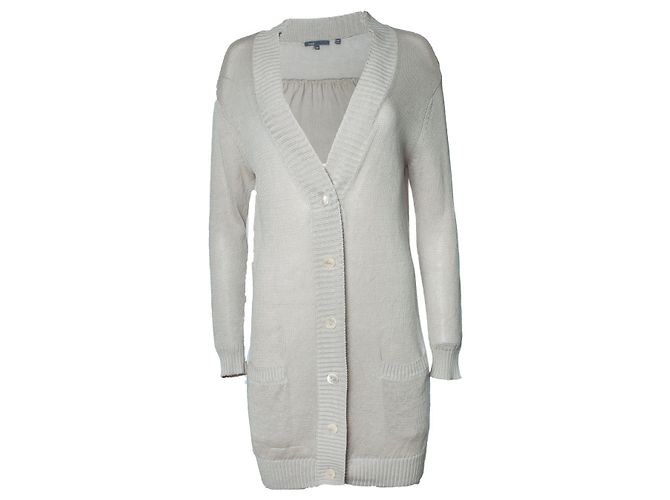 Vince, cardigan de malha com bolsos em bege