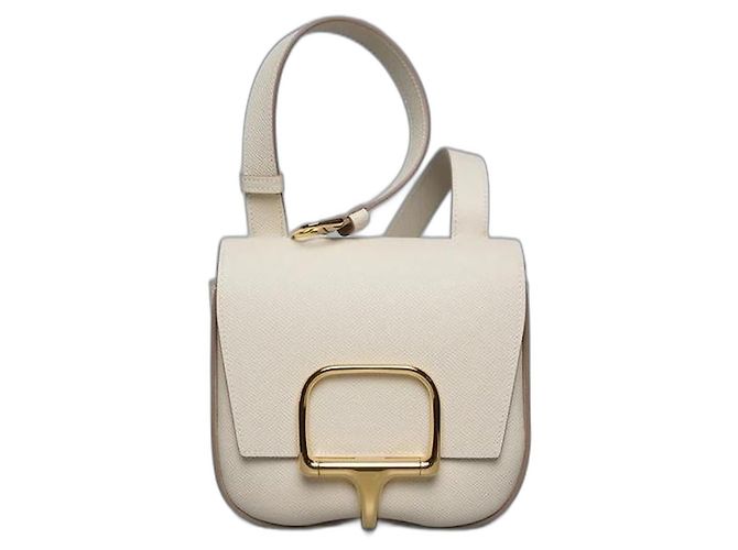 Mini bolsa Hermès Della Cavalleria em couro Epsom Craie