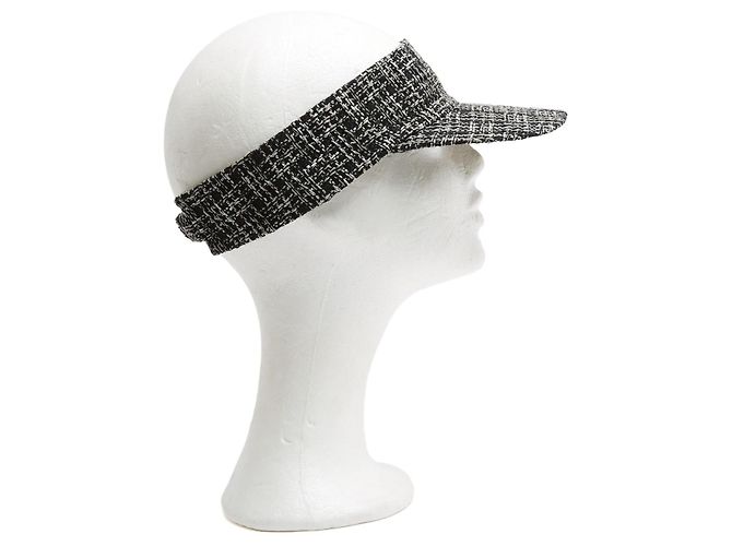 Chanel Visor TU Black Tweed Reversible Visor Eyeshade OS
