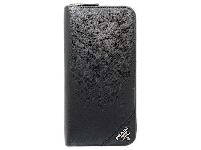 Prada Saffiano Leather Long Wallet Black  ref.2140477