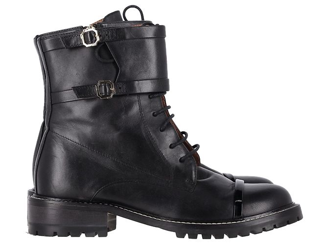 Autre Marque Botas de combate Malone Souliers en cuero negro