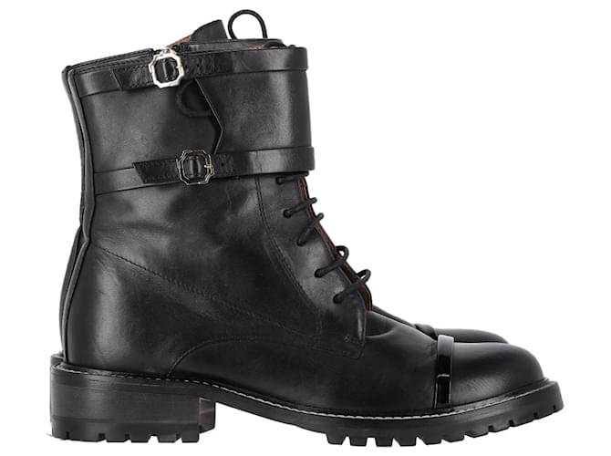Autre Marque Malone Souliers Combat Boots in Black Leather  ref.2140638