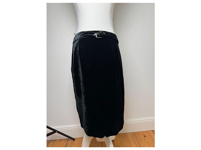 Vintage Emilio Pucci Samtrock schwarz IT40