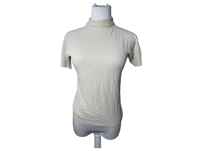 Vintage Issey Miyake Rollkragenoberteil Beige 38/M